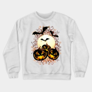 Black Evil Pumpkins Halloween Night Crewneck Sweatshirt